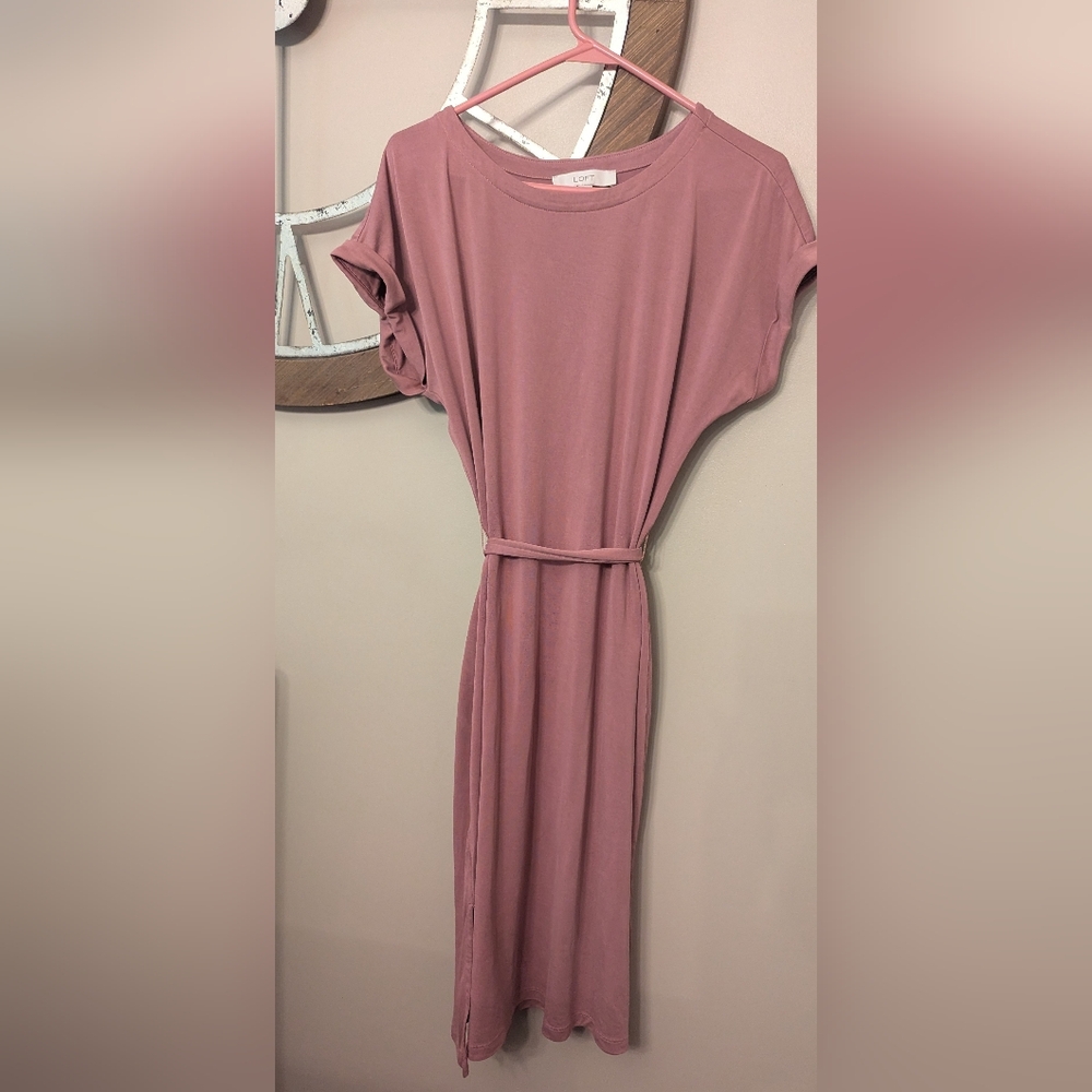 LOFT Mauve/Rose Midi Dress Size Medium